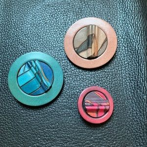3 David Trotter Leather Pins